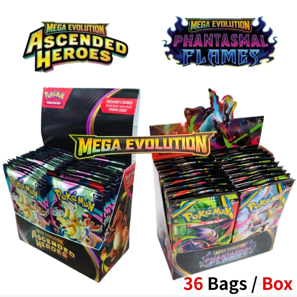 NEW pokémon TCG Booster Rare Trading Cards for Collection Gift Mega Evolution Ascended Heroes Phantasmal Flames Collection Cards