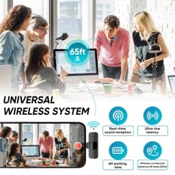 Wireless Lavalier Microphone For iPhone 17 16 15USB C Mini Microphone with Noise Cancellation Lapel Mic for Video Recording Vlog