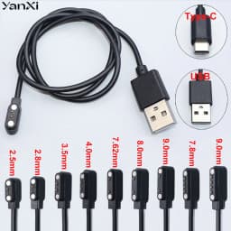YanXi 2Pin 4Pin Smartwatch Dock Charger Adapter USB Charging Cable Cord for Adult/Kids Smart Watch Power Charge Wire Accessories