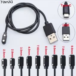 YanXi 2Pin 4Pin Smartwatch Dock Charger Adapter USB Charging Cable Cord for Adult/Kids Smart Watch Power Charge Wire Accessories