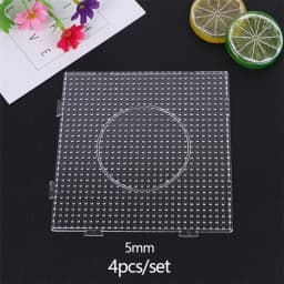 4PCS 2.6mm/5mm Fuse Beads Transparent Big Square Pegboards Ironing Beads Boards DIY Material Template Melting Beads Pegboard