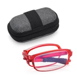 TR90 Folding Reading Glasses with Zipper Case Women Men Portable Lightweight Presbyopia Eyeglasses Square Magnifying Eyewear
