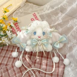 Y2K Korean Kawaii Cat Lolita Bag Cute PU Shoulder Bag Girls Transparent Pocket Harajuku Crossbody Bag Women's Fashion Backpacks