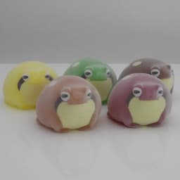 Yell world capsule toys Kinako mabushi warabimochigaeru cute kawaii pet flocked common rain frog blaasoppie Soft squeeze figures