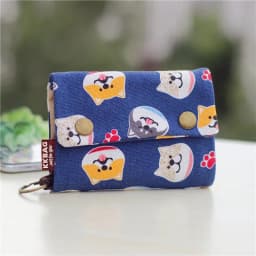 Canvas Cartoon Totoro Cat Printed Dog Women Fold Short Wallet Organizer Cute Mini Money Key Bag Coin Pocket Purse for Children