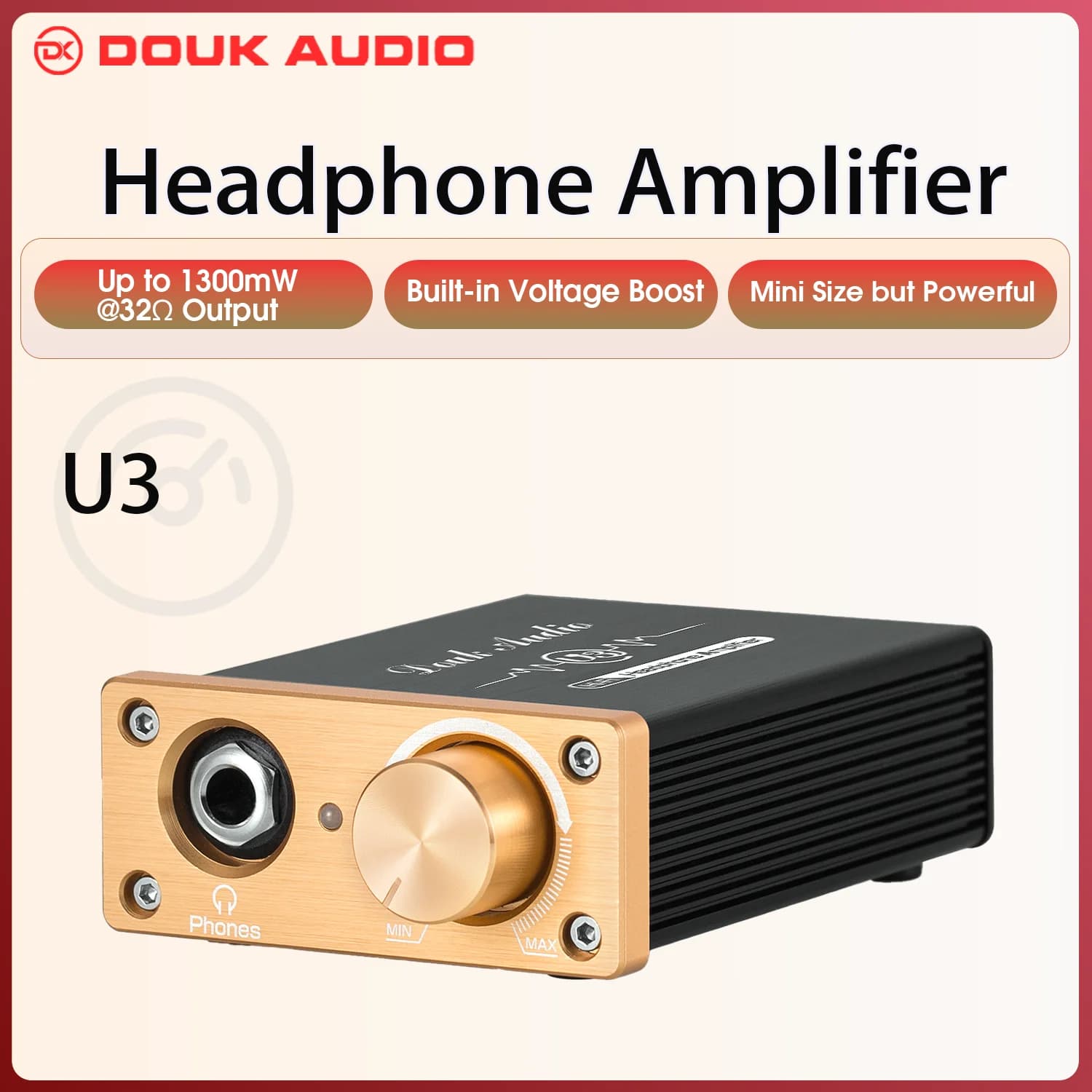 Douk Audio U3 Mini Pure Class A Headphone Amplifier HiFi Ultra-compact Home Desktop Stereo Amp for HD580/HD600/HD650 Headsets