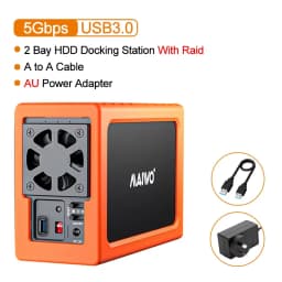MAIWO 3.5 Inch HDD Case SATA RAID Storage Enclosure Dual Bay Hard Drive Docking Station for 2.5/3.5 Inch External Hard Drive Box