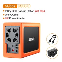 MAIWO 3.5 Inch HDD Case SATA RAID Storage Enclosure Dual Bay Hard Drive Docking Station for 2.5/3.5 Inch External Hard Drive Box