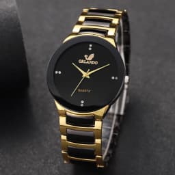 1/3PCS Men Business Watches Fashion Black Steel Band Male Analog Quartz Watch