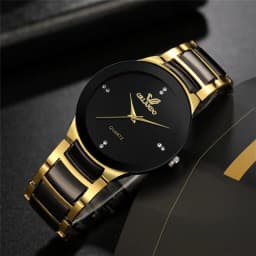 1/3PCS Men Business Watches Fashion Black Steel Band Male Analog Quartz Watch