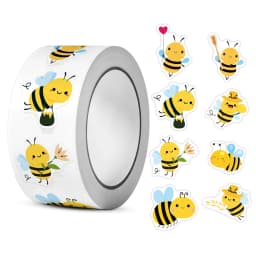 500 Pcs/roll Bee Stickers Teacher Reward Stickers Cute Animal Stickers School Supplies Incentives Roll Sticker