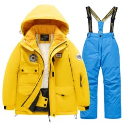Winter Children's Skiing Suit for Boys and Girls, Windproof and Waterproof Thick Coat for Warmth and Snow Playing Equipment