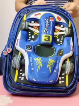 Waterproof Lightweight 3D Car Backpack Kindergarten Kid Preschool Backpack Young Children Boy Girl SchoolBag Primary Red Blue