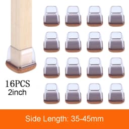 16PCS Transparent Table Chair Leg Protectors Caps Round Square for Furniture Foot Legs Cover Floor Protector with Felt Bottom