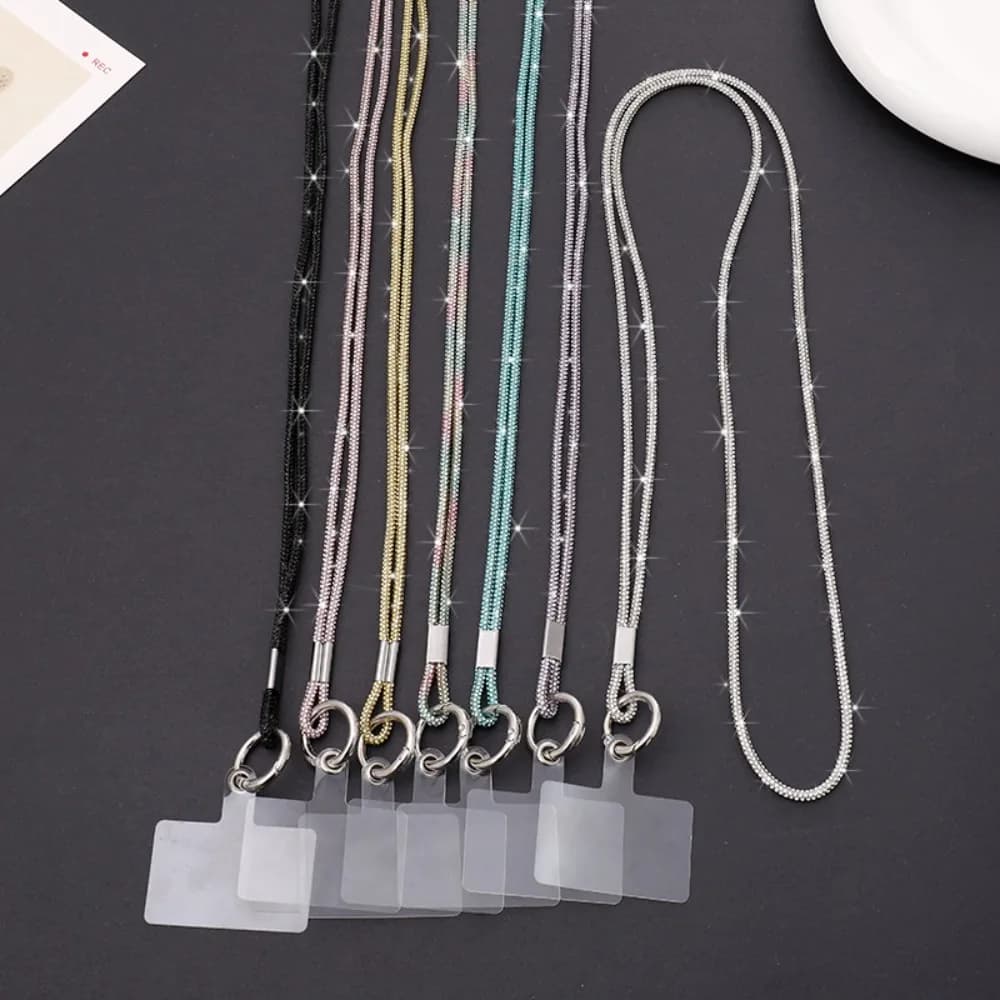 Luxury Rhinestone Phone Lanyard Hanging Cord Glitter Crystal Phone Case Anti-Loss Hanging Ornaments Strap Keychain