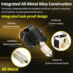 0.2/0.4/0.6/0.8mm Hotend for Snapmaker u1 Full Assembled Hotend Plug & Play Ceramic Block Kit SnapmakerU1 3d Pirnter Print Head