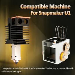 0.2/0.4/0.6/0.8mm Hotend for Snapmaker u1 Full Assembled Hotend Plug & Play Ceramic Block Kit SnapmakerU1 3d Pirnter Print Head