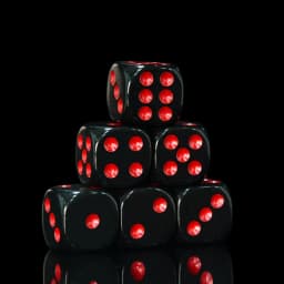 24 PCS/Set Dice  with Velvet Bag Red/Black Dice SET 16mm