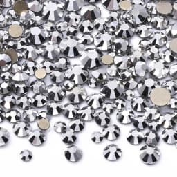 1440Pcs Mix Size SS3-SS20 Champagne Glass Flat Back Rhinestone Golden Shadow Glitter Non Hotfix Rhinestones for Nail Art Clothes