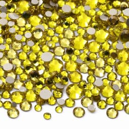 1440Pcs Mix Size SS3-SS20 Champagne Glass Flat Back Rhinestone Golden Shadow Glitter Non Hotfix Rhinestones for Nail Art Clothes