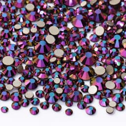 1440Pcs Mix Size SS3-SS20 Champagne Glass Flat Back Rhinestone Golden Shadow Glitter Non Hotfix Rhinestones for Nail Art Clothes