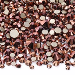 1440Pcs Mix Size SS3-SS20 Champagne Glass Flat Back Rhinestone Golden Shadow Glitter Non Hotfix Rhinestones for Nail Art Clothes