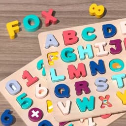 Toddlers Wooden Puzzle Montessori Baby Toys ABC Alphabet Number Shape Matching Board Game Preschool Educational Toy for Kids 2-4