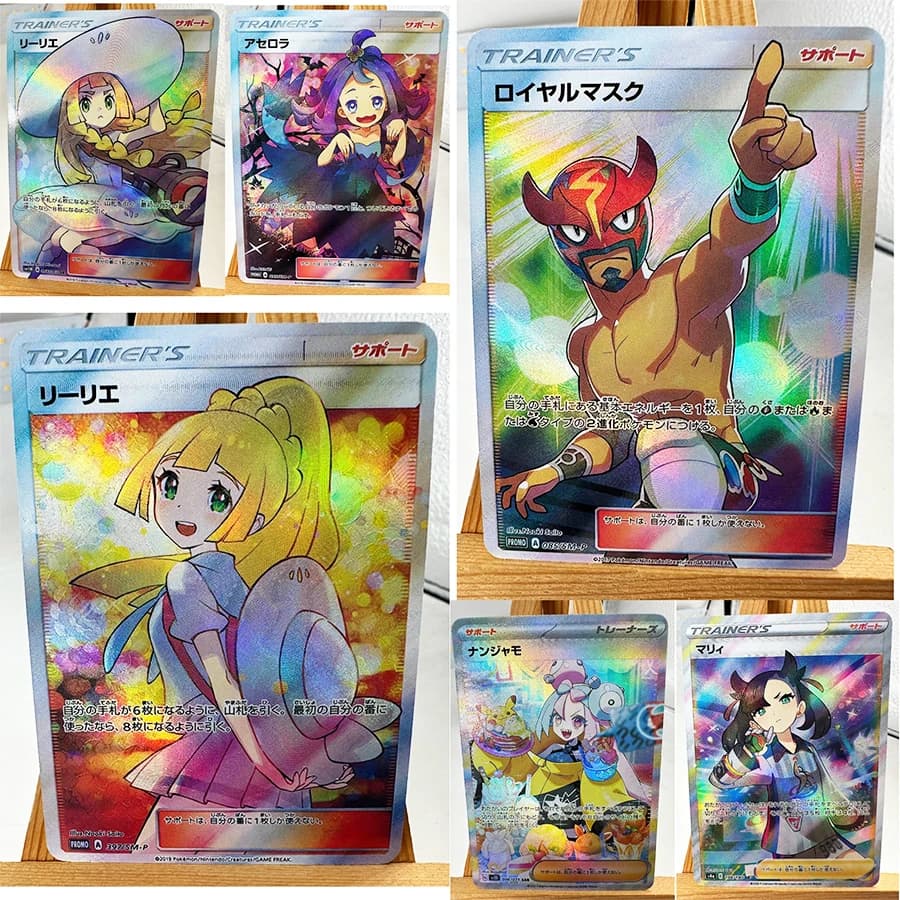 PTCG Trainer Lillie Cynthia High Quality Replicated Textures Toys Hobbies Hobby Collectibles Game Collection Anime Cards