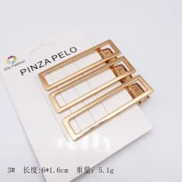 3pcs/set Korean Simple Metal Hairpins for Women Hollow Out Bangs Side Clip Gold Color Hairgrip Broken Hair Styling Accessories