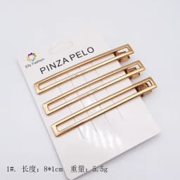 3pcs/set Korean Simple Metal Hairpins for Women Hollow Out Bangs Side Clip Gold Color Hairgrip Broken Hair Styling Accessories