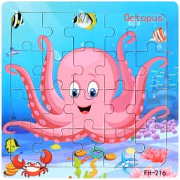 20piece Wooden Puzzle Cartoon Animals Car Letter Number Pattern Jigsaw Puzzles Game Kids Educational Learning Toys for Children