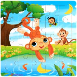 20piece Wooden Puzzle Cartoon Animals Car Letter Number Pattern Jigsaw Puzzles Game Kids Educational Learning Toys for Children