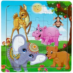 20piece Wooden Puzzle Cartoon Animals Car Letter Number Pattern Jigsaw Puzzles Game Kids Educational Learning Toys for Children