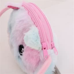 Rainbow Color Cat Messenger Shoulder Bag Purse for Kids Mini Lovely Pockets Plush Stuffed Dolls Soft Handbags Gift for Girls