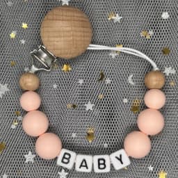 Custom Name Baby Pacifier Clips Chain Silicone Beads Teether Toys Dummy Holder Russian English Name Pacifier Chain Newborn Gift