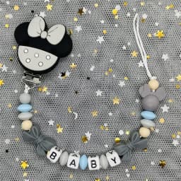 Custom Name Baby Pacifier Clips Chain Silicone Beads Teether Toys Dummy Holder Russian English Name Pacifier Chain Newborn Gift
