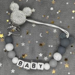 Custom Name Baby Pacifier Clips Chain Silicone Beads Teether Toys Dummy Holder Russian English Name Pacifier Chain Newborn Gift