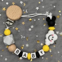 Custom Name Baby Pacifier Clips Chain Silicone Beads Teether Toys Dummy Holder Russian English Name Pacifier Chain Newborn Gift