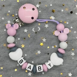 Custom Name Baby Pacifier Clips Chain Silicone Beads Teether Toys Dummy Holder Russian English Name Pacifier Chain Newborn Gift
