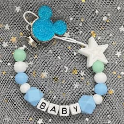 Custom Name Baby Pacifier Clips Chain Silicone Beads Teether Toys Dummy Holder Russian English Name Pacifier Chain Newborn Gift