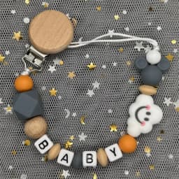 Custom Name Baby Pacifier Clips Chain Silicone Beads Teether Toys Dummy Holder Russian English Name Pacifier Chain Newborn Gift