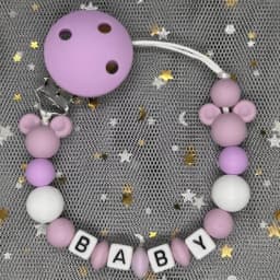 Custom Name Baby Pacifier Clips Chain Silicone Beads Teether Toys Dummy Holder Russian English Name Pacifier Chain Newborn Gift