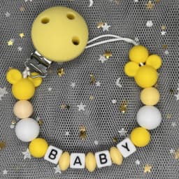 Custom Name Baby Pacifier Clips Chain Silicone Beads Teether Toys Dummy Holder Russian English Name Pacifier Chain Newborn Gift