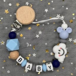 Custom Name Baby Pacifier Clips Chain Silicone Beads Teether Toys Dummy Holder Russian English Name Pacifier Chain Newborn Gift