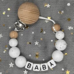 Custom Name Baby Pacifier Clips Chain Silicone Beads Teether Toys Dummy Holder Russian English Name Pacifier Chain Newborn Gift
