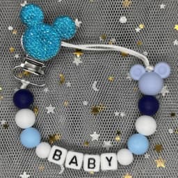 Custom Name Baby Pacifier Clips Chain Silicone Beads Teether Toys Dummy Holder Russian English Name Pacifier Chain Newborn Gift