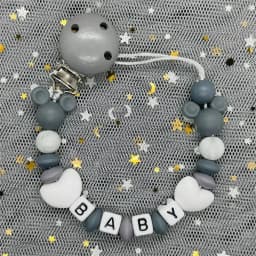 Custom Name Baby Pacifier Clips Chain Silicone Beads Teether Toys Dummy Holder Russian English Name Pacifier Chain Newborn Gift
