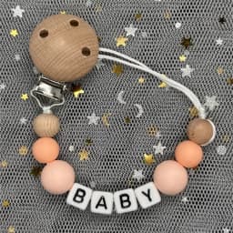 Custom Name Baby Pacifier Clips Chain Silicone Beads Teether Toys Dummy Holder Russian English Name Pacifier Chain Newborn Gift