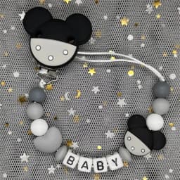 Custom Name Baby Pacifier Clips Chain Silicone Beads Teether Toys Dummy Holder Russian English Name Pacifier Chain Newborn Gift