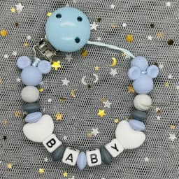 Custom Name Baby Pacifier Clips Chain Silicone Beads Teether Toys Dummy Holder Russian English Name Pacifier Chain Newborn Gift